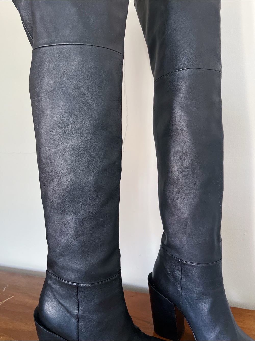 FRAME • Le Mulholland Over The Knee Boot black nappa leather OTK high heel tall - Picture 14 of 16